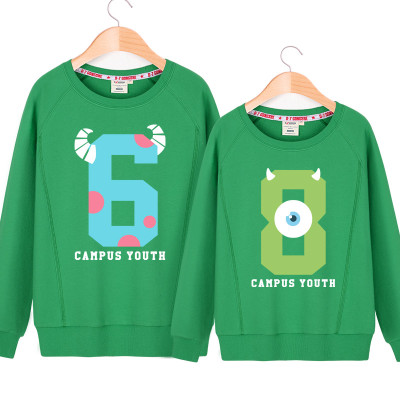 卡通情侣装秋装无帽圆领卫衣2015新款韩版宽