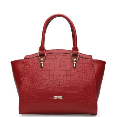 红谷女包 2017新款头层牛皮鳄鱼纹单肩包 手提