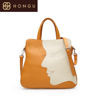 红谷女包 2017新款牛皮马卡龙手提包贝壳包单