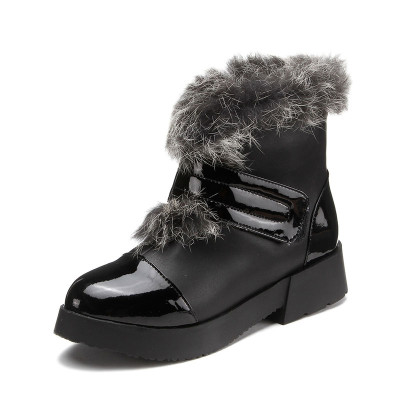 三俪2015女式真皮雪地靴兔毛保暖女棉鞋冬季