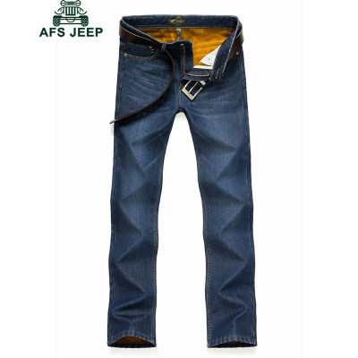 EEP战地吉普2015冬装男士加绒牛仔裤 男款直