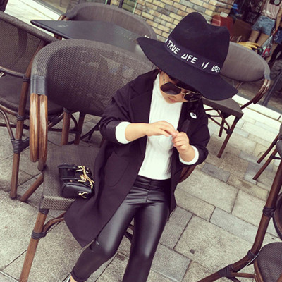 2015年 女童 紧身打底裤2015秋冬修身显瘦仿皮