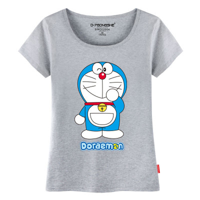 第七公社 机器猫 情侣装doraemon哆啦a梦韩版蓝胖子超萌短袖t恤女怎么