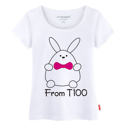 第七公社 可爱大白兔圆领t恤 夏季新款印花短袖t恤女下2015宽松潮怎么