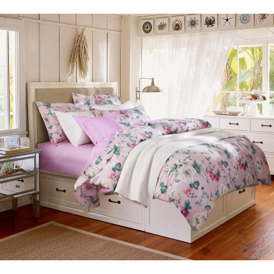 johnson乔森 美式田园全棉四件套 高支高密纯棉床上用品四件套 被套