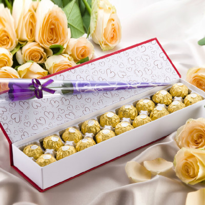 【顺丰包邮】费列罗巧克力18粒紫玫瑰礼盒装送女神生日礼物零食品怎么